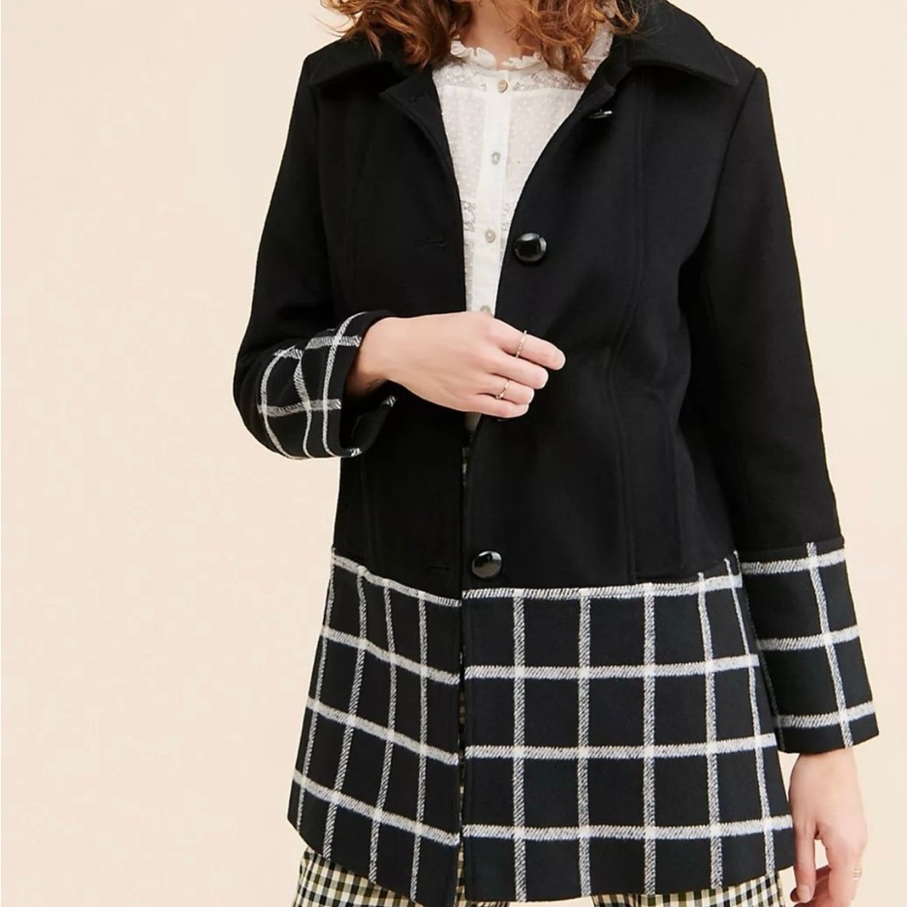 New Black and White Free People Coat Size M